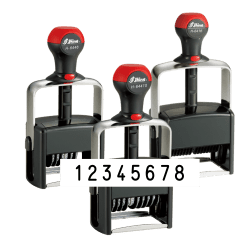 various Shiny brand heavy duty self-inking number stamps